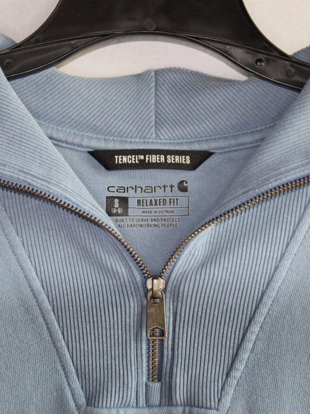 Carhartt TENCEL Fiber Half-Zip Sweatshirt Women’s Small Slate Blue Pullover